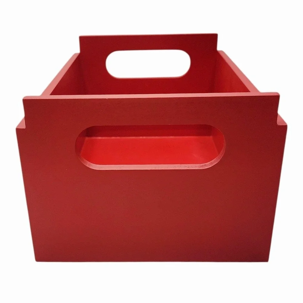 Vintage Mrs. Fields Red Wooden‎ Crate Tote Store Display Cookie Logo Box